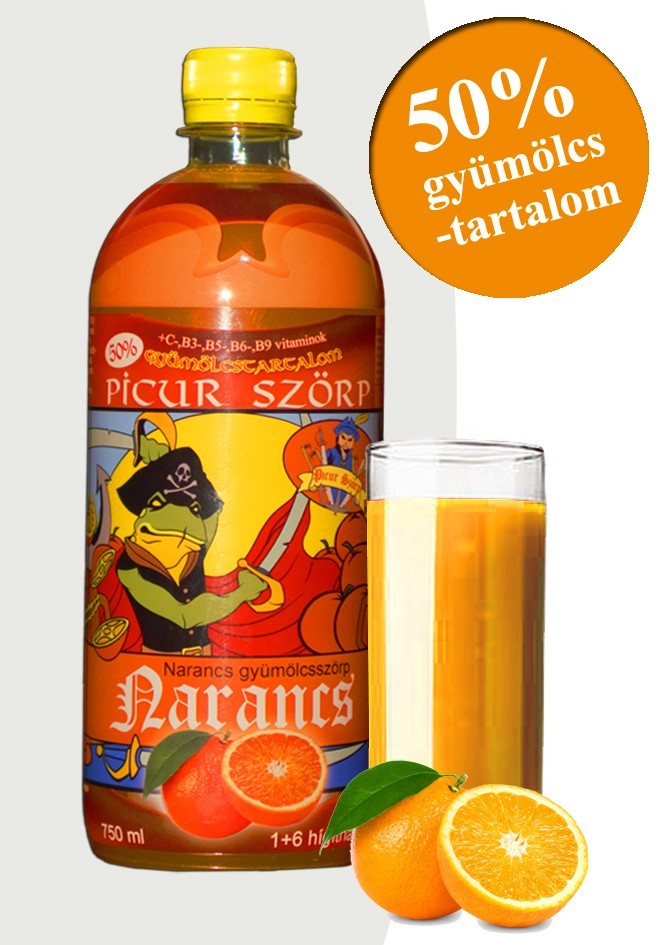 Picur narancsszörp 50% gyümölcstartalommal