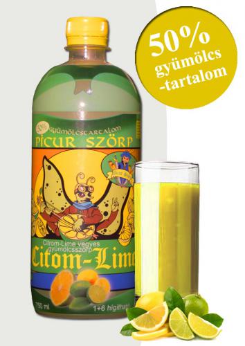 Picur citrom lime szörp 50 gyümölcstartalommal